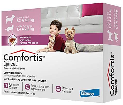 Ectoparasitida Elanco Comfortis 140mg Cães 2,3 a 4,5kg Gatos 1,4 a 2,8kg