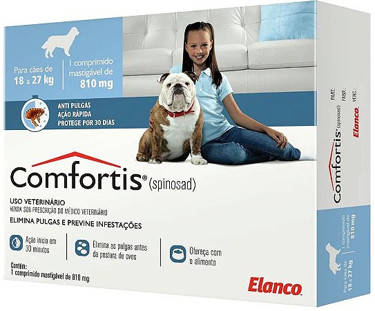 Antipulgas Elanco Comfortis 810mg - Cães de 18 a 27kg