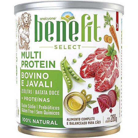 Ração Úmida Spin Pet Benefit Select Multi Protein sabor Bovino e Javali 280g