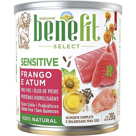 Ração Úmida Spin Pet Benefit Select Sensitive sabor Frango e Atum 280g