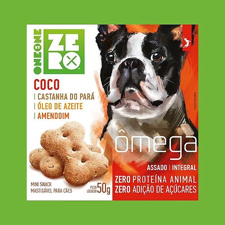 Snack Spin Pet Zero Ômega para Cães sabor Coco, Castanha do Pará, Óleo de Azeite e Amendoim 50g