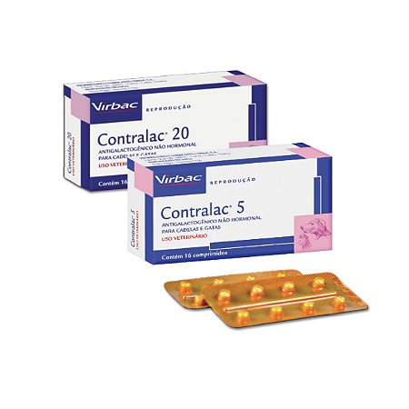 Antigalactogênico não hormonal Virbac Contralac 16 Comprimidos