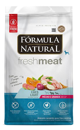 Ração Seca Fórmula Natural  Fresh Meat Cães Adultos Porte Médio e Grande Light sabor Frango