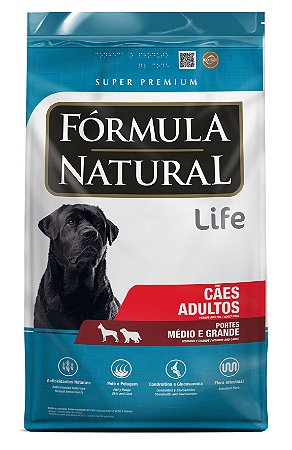 Ração Seca Fórmula Natural Life para Cão Adulto de Porte Médio e Grande 15kg