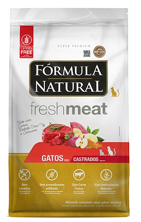 Ração Seca Fórmula Natural Fresh Meat Gatos Castrados sabor Carne