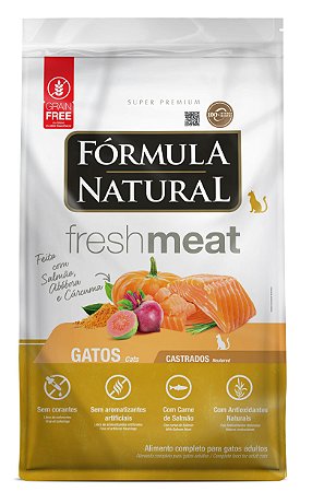 Ração Seca Fórmula Natural Fresh Meat Gatos Castrados sabor Salmão