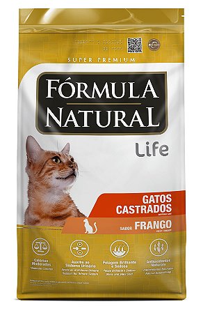 Ração Seca Fórmula Natural Life Gatos Castrados sabor Frango 7kg