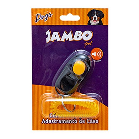 JB88063P Clicker Jambo Pop Preto para Adestramento de Cães