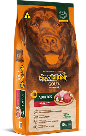 Ração Seca Special Dog Gold Performance Cães Adultos sabor Carne e Frango