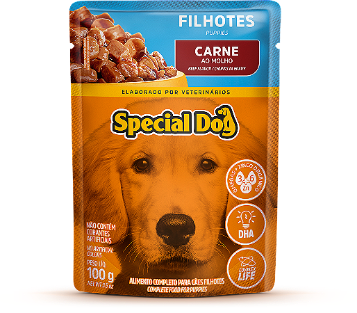 Alimento Úmido Sache Special Dog Filhote sabor Carne 100g