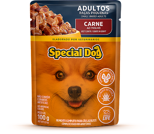 Alimento Úmido Sache Special Dog Adulto Raças Pequenas sabor Carne 100g