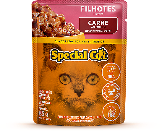 Alimento Úmido Sachê Special Cat Filhote sabor Carne 85g