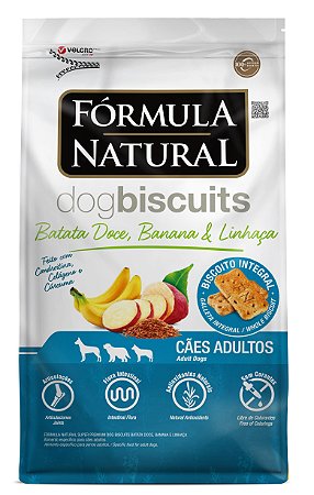 Biscoito Fórmula Natural Cão Adulto Biscuits sabor Batata Doce, Banana E Linhaça 250g