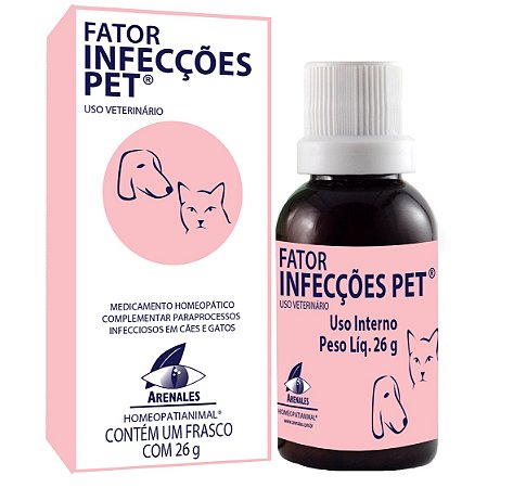 Homeopatia Para Cães e Gatos Arenales Fator Infecções Pet 26g
