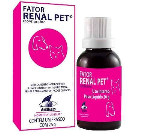 Homeopatia Para Cães e Gatos Arenales Fator Renal Pet 26g