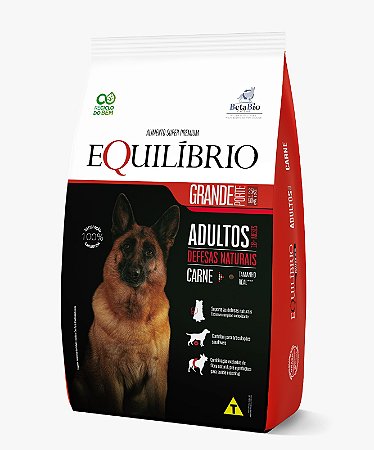 Ração Seca Equilíbrio Cães Adultos Porte Grande sabor Carne 12kg