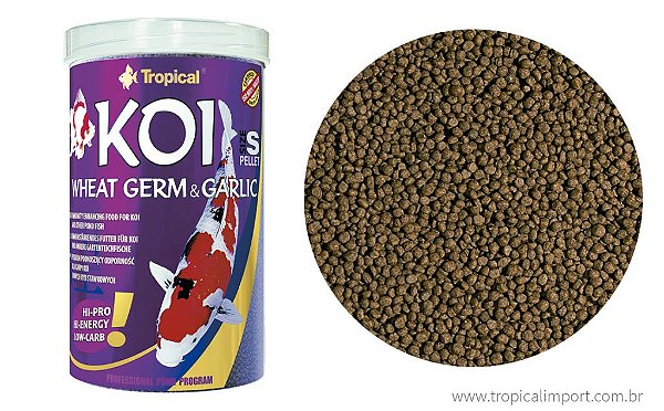Ração Tropical Koi Wheat Germ & Garlic Small Pellet