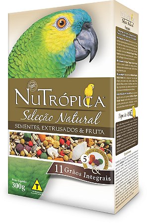 Alimento NuTrópica Papagaio Seleção Natural Sementes, Extrusados e Frutas
