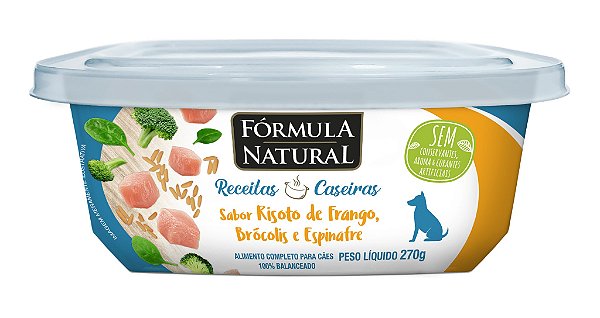 Alimento Úmido Fórmula Natural Receitas Caseiras Cão Adulto sabor Risoto De Frango, Brócolis e Espinafre 270g