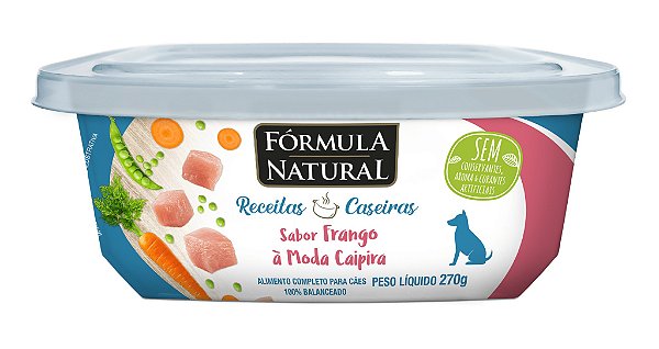 Alimento Úmido Fórmula Natural Receitas Caseiras Cão Adulto sabor Frango à Moda Caipira 270g