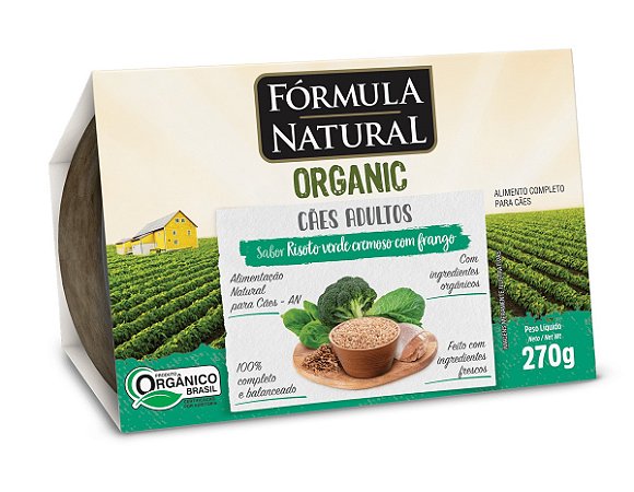Alimento Natural Fórmula Natural Organic Cão Adulto sabor Risoto Verde Cremoso com Frango 270g