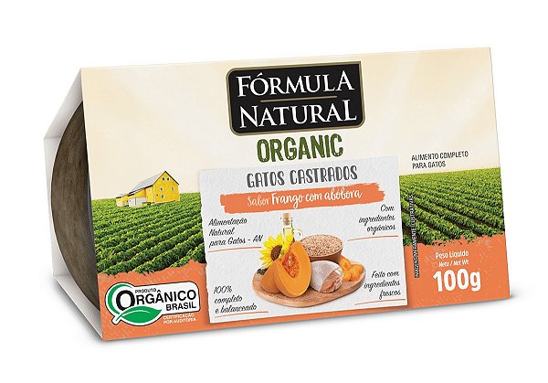 Alimento Natural Fórmula Natural Organic Gato Adulto sabor Frango com Abóbora 100g