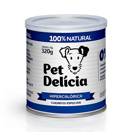 Alimento Úmido Lata Pet Delícia Cuidados Especiais Cães Adultos Hipercalórica 320g