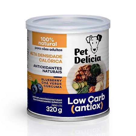 Alimento Úmido Lata Pet Delícia Cuidados Especiais Cães Adultos Low Carb 320g