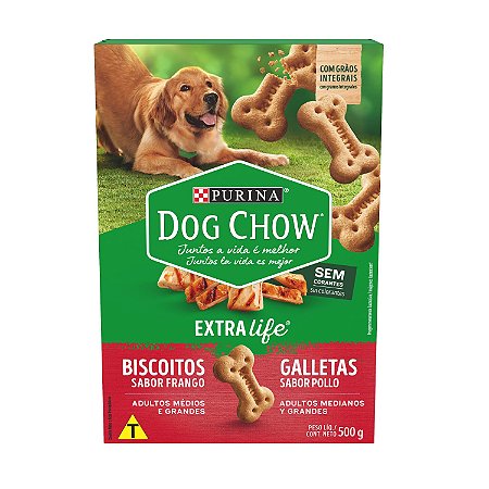 Biscoito Dog Chow Cão Adulto Porte Médio e Grande sabor Frango 500g