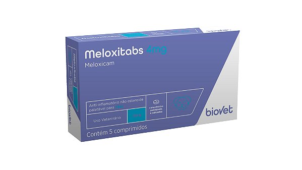Anti-inflamatório Biovet Meloxitabs 4mg 5 Comprimidos