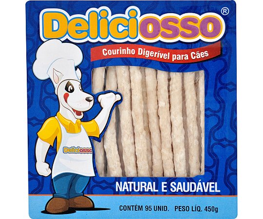 Courinho Digerível para Cães Deliciosso Palito Fino 450g 95 Unidades