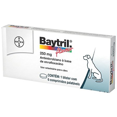 Antibacteriano Elanco Baytril 250mg 6 Comprimidos