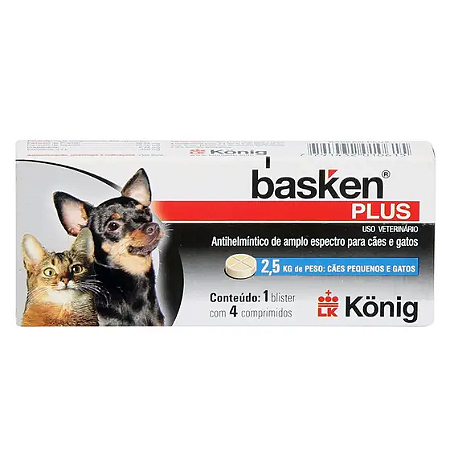 Vermífugo Konig Basken Plus 2,5kg 4 Comprimidos