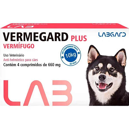 Vermífugo Labgard Vermegard Plus 10kg 4 Comprimidos