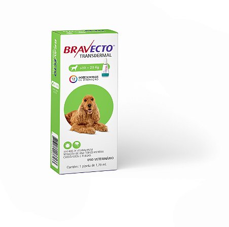 Antipulgas e Carrapatos Bravecto MSD Transdermal Cães 10 a 20kg