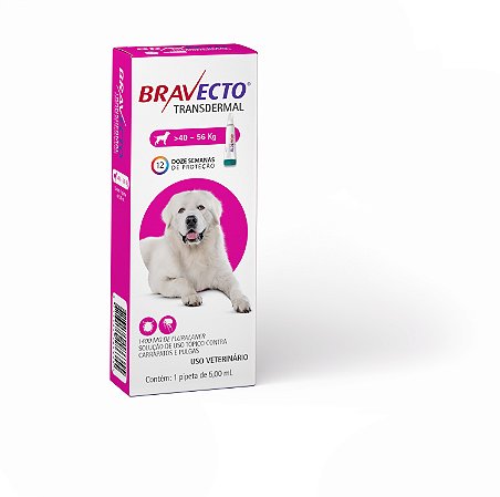 Antipulgas e Carrapatos Bravecto MSD Transdermal Cães 40 a 56kg