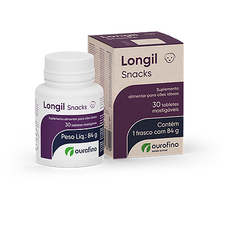 Suplemento Ourofino Longil Snacks 30 Tabletes