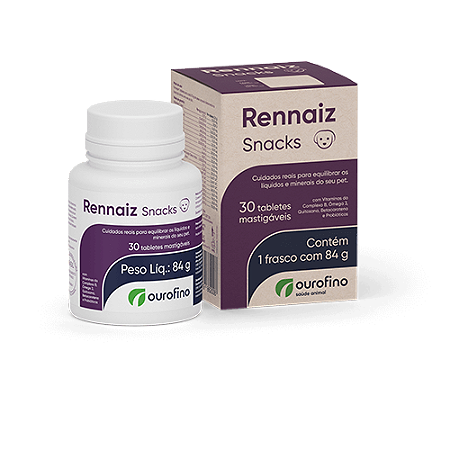 Suplemento Ourofino Rennaiz Snacks 30 Tabletes