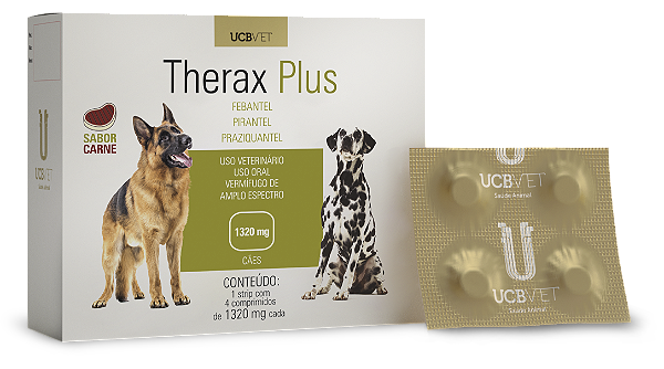 Vermífugo UCBVet Therax Plus 4 Comprimidos