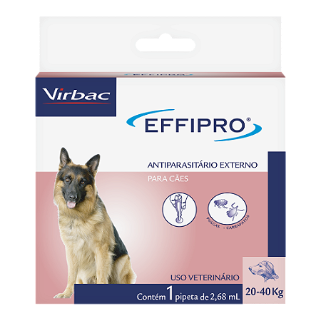 Antiparasitário Virbac Effipro Cães Entre 20 e 40kg 2,68ml