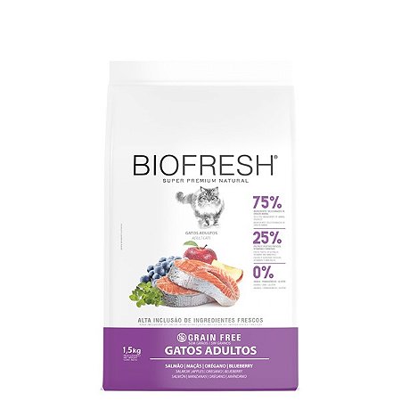 Ração Seca Biofresh Gatos Adultos sabor Salmão