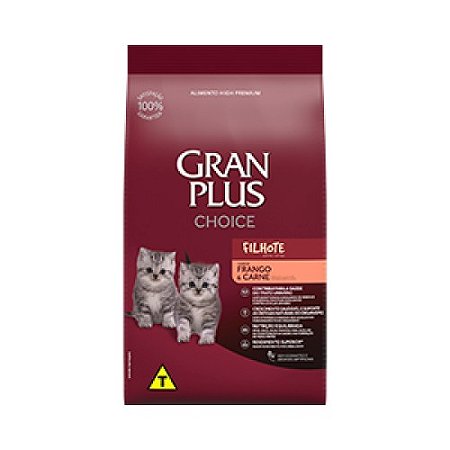 Ração Seca Gran Plus Choice Gatos Filhotes sabor Frango & Carne 10,1kg