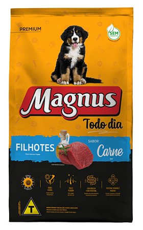 Ração Seca Magnus Premium Todo Dia Cães Filhotes sabor Carne