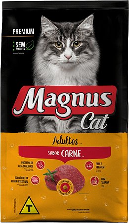 Ração Seca Magnus Cat Premium Adultos sabor Carne