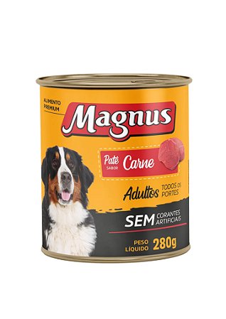 Alimento Úmido Lata Patê Magnus Cães Adultos sabor Carne 280g