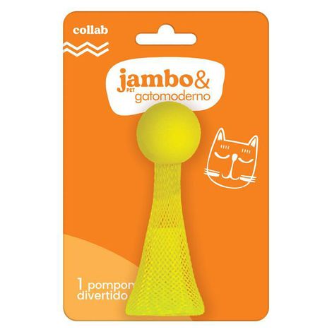 JG10005N - Brinquedo Jambo Gato Moderno Pompom Amarelo