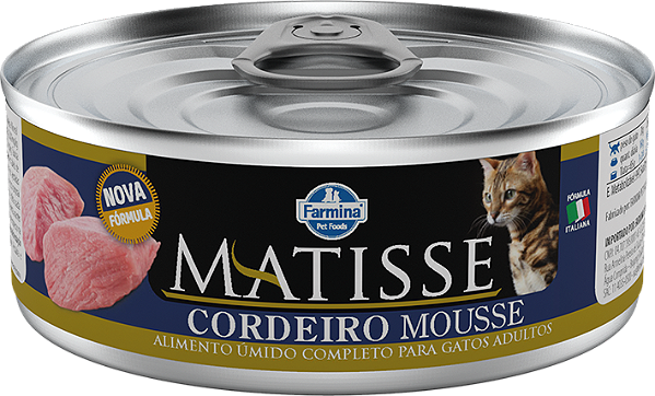 Alimento Úmido Lata Farmina Matisse Gato sabor Cordeiro Mousse 85g