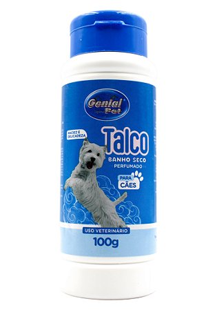 Talco Banho a Seco Perfumado Genial Pet Cães Machos 100g