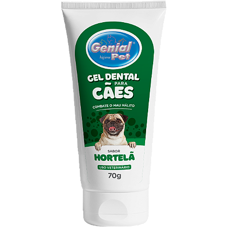 Gel Dental Genial Pet Cães sabor Hortelã 70g