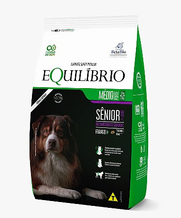 Ração Seca Equilíbrio Cães Sênior Porte Médio sabor Frango